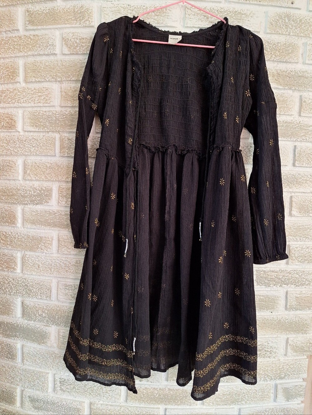 Free People Black Dress - Witchy Cottagecore Whimsigoth Summer Festival Size S - Picture 2 of 4
